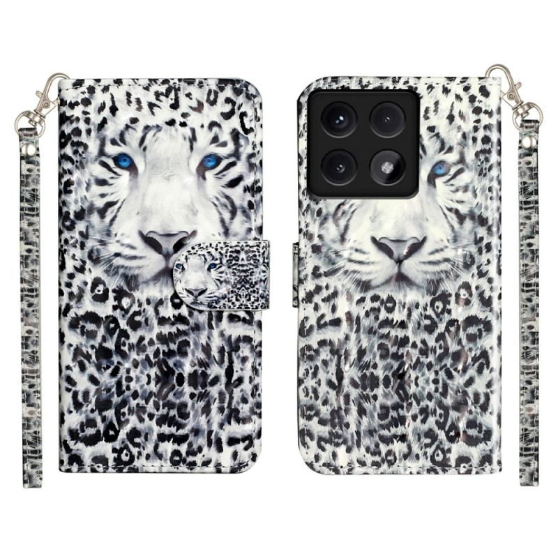 Læder Cover Xiaomi 14t Telefon Etui Leopardrem