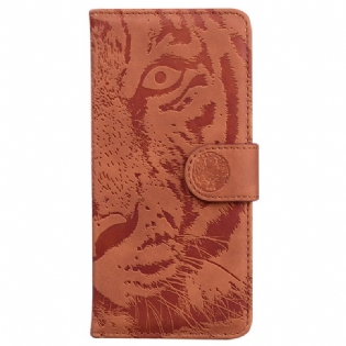 Læder Cover Xiaomi 14t Telefon Etui Tiger Footprint