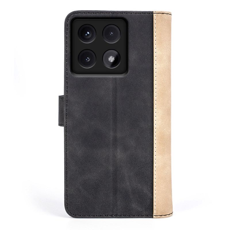 Læder Cover Xiaomi 14t Tofarvet Design