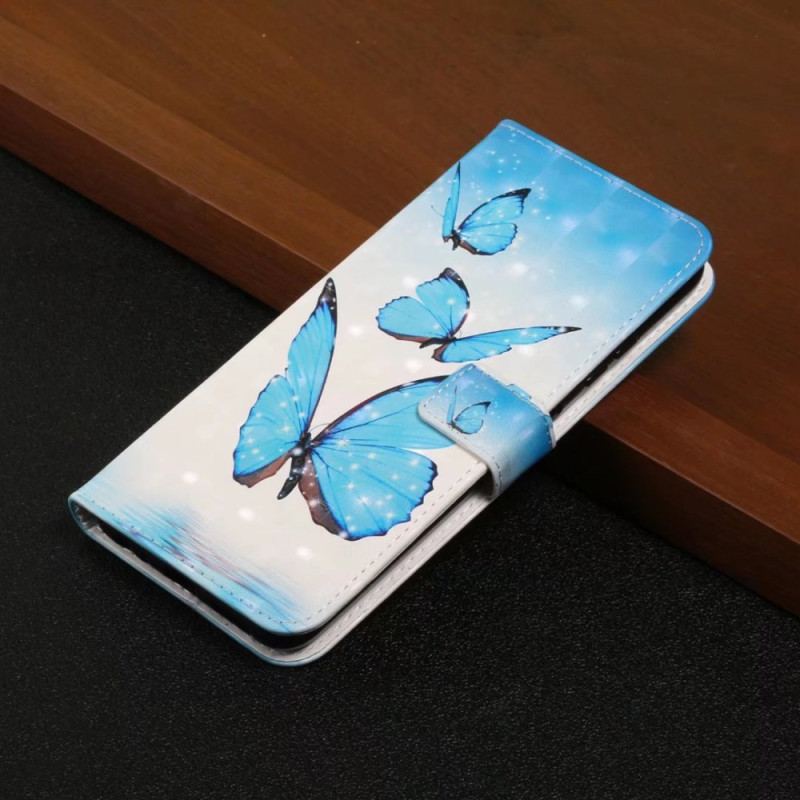 Læder Cover Xiaomi 14t Tre Sommerfugle