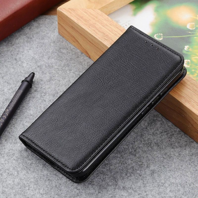 Cover Xiaomi Redmi 10A Flip Cover Lychee Split Læder Tekstur