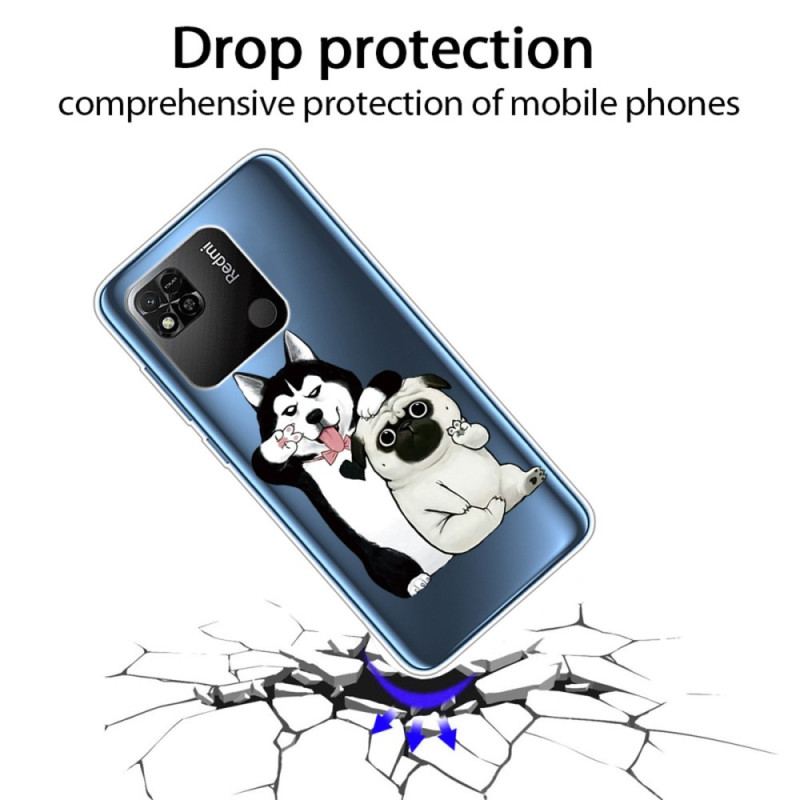 Cover Xiaomi Redmi 10A Gennemsigtige Sjove Hunde