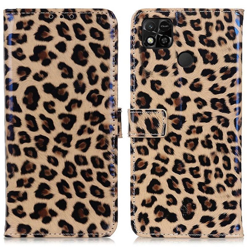 Flip Cover Xiaomi Redmi 10A Leopard Hud Effekt