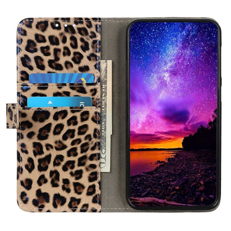 Flip Cover Xiaomi Redmi 10A Leopard Hud Effekt