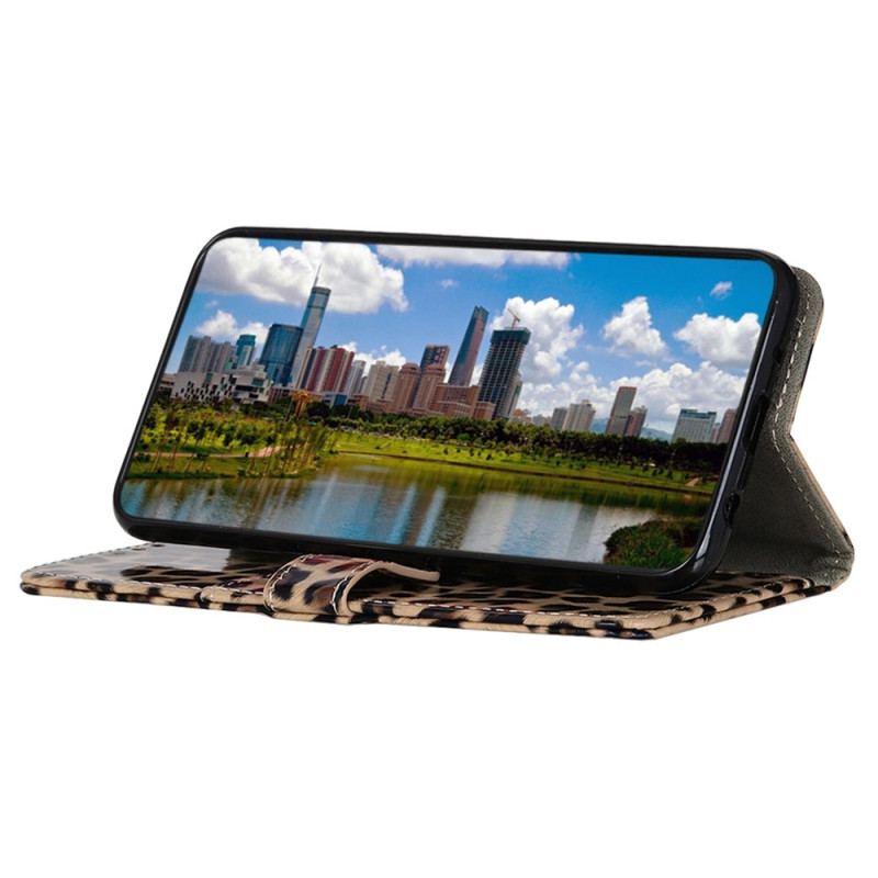 Flip Cover Xiaomi Redmi 10A Leopard Hud Effekt