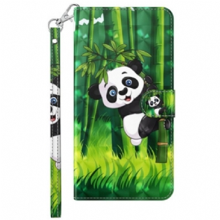 Flip Cover Xiaomi Redmi 10A Med Snor Bambus Panda Med Snor