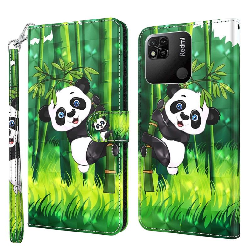 Flip Cover Xiaomi Redmi 10A Med Snor Bambus Panda Med Snor