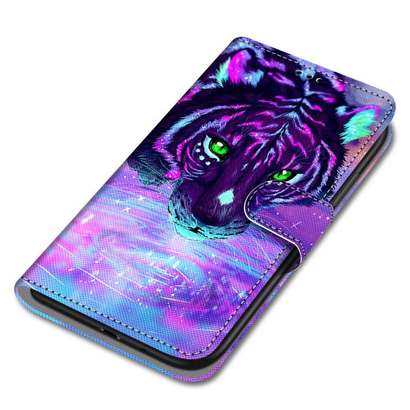 Flip Cover Xiaomi Redmi 10A Med Snor Neon Tiger Med Rem