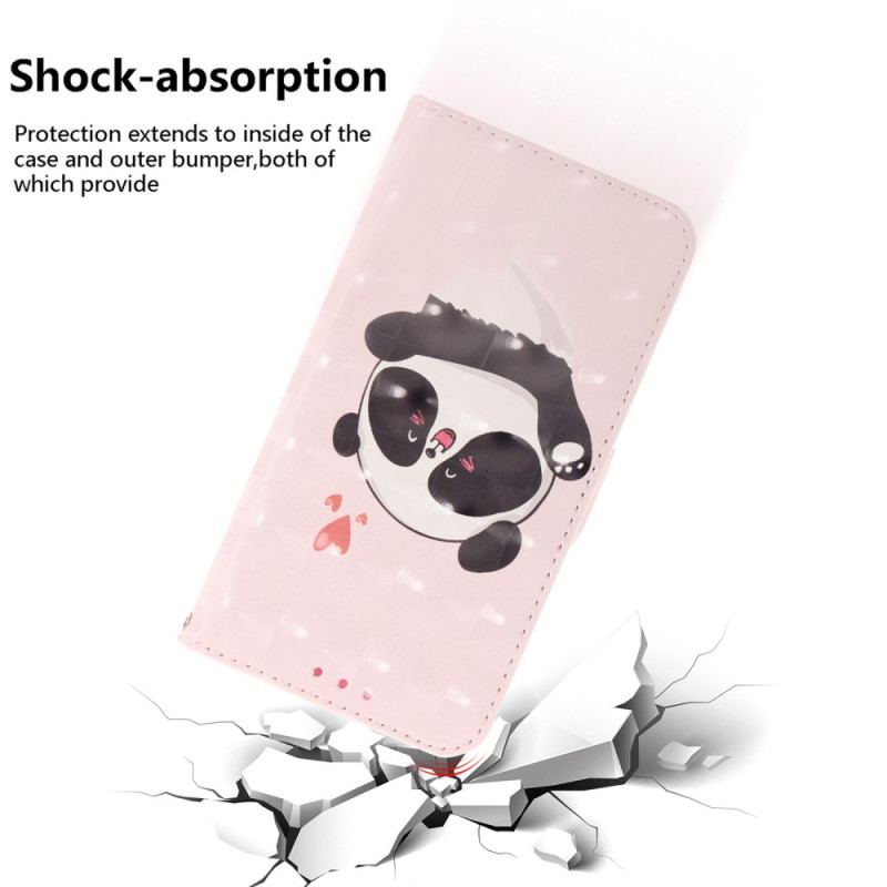 Flip Cover Xiaomi Redmi 10A Med Snor Panda Love Med Snor