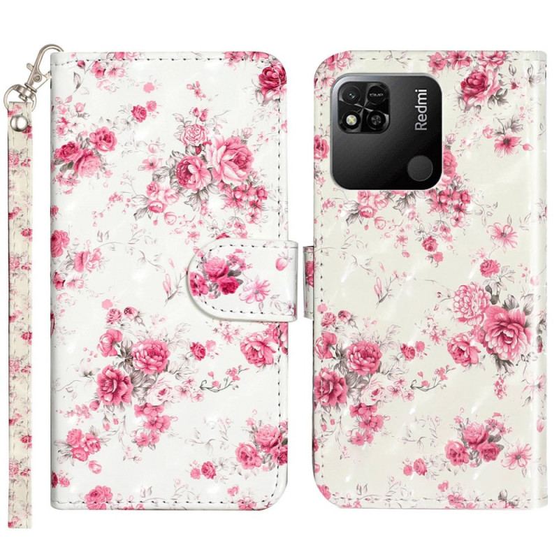 Flip Cover Xiaomi Redmi 10A Med Snor Rem Liberty Flowers