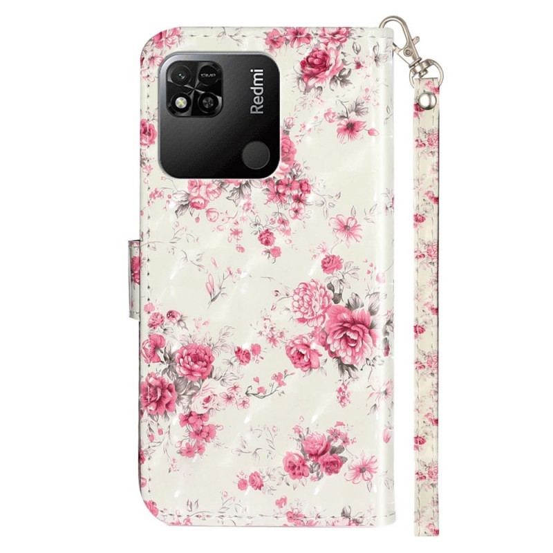 Flip Cover Xiaomi Redmi 10A Med Snor Rem Liberty Flowers