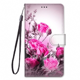 Flip Cover Xiaomi Redmi 10A Med Snor Rem Roses