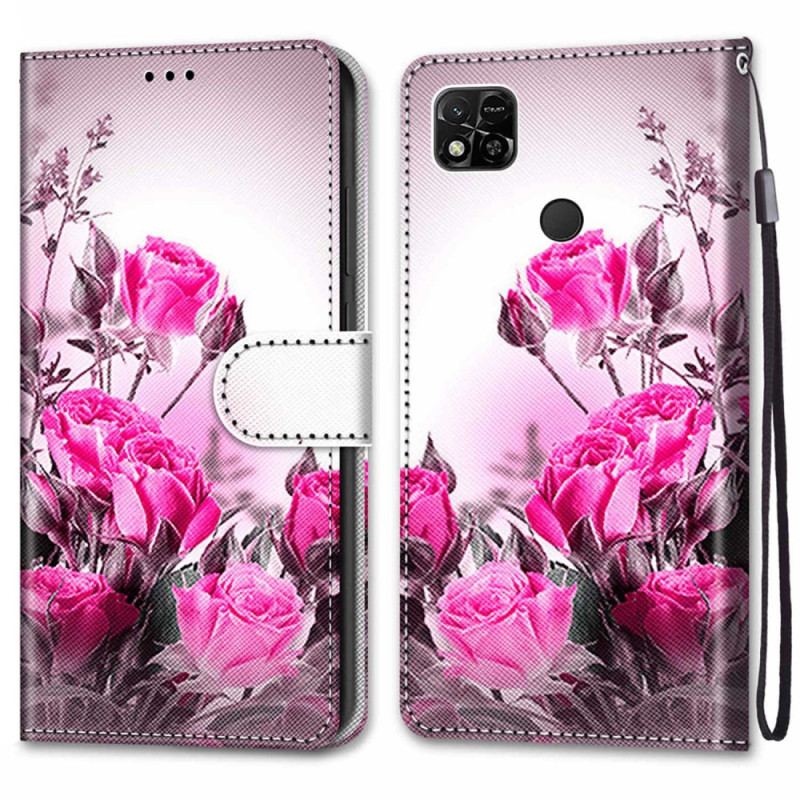 Flip Cover Xiaomi Redmi 10A Med Snor Rem Roses