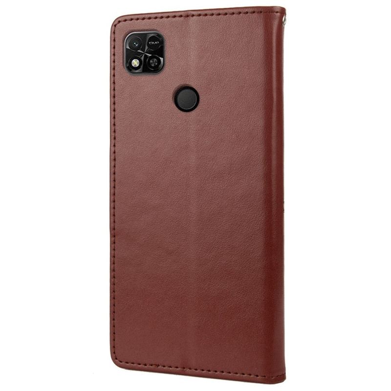 Flip Cover Xiaomi Redmi 10A Med Snor Sommerfugle Og Blomsterrem