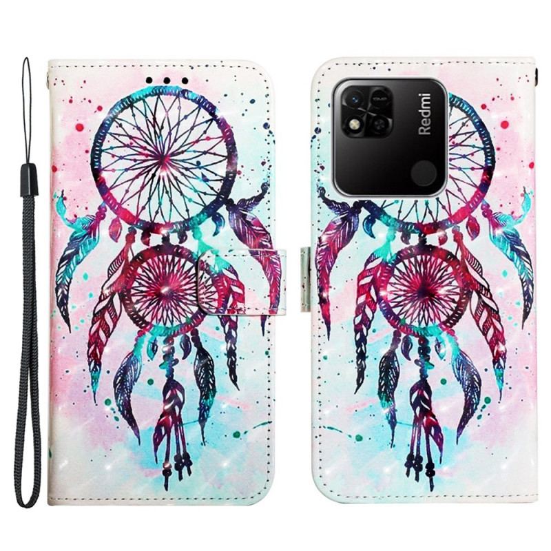 Flip Cover Xiaomi Redmi 10A Med Snor Strap Dream Catcher