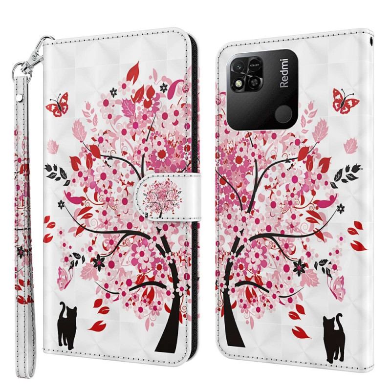 Flip Cover Xiaomi Redmi 10A Med Snor Strappy Rose Tree