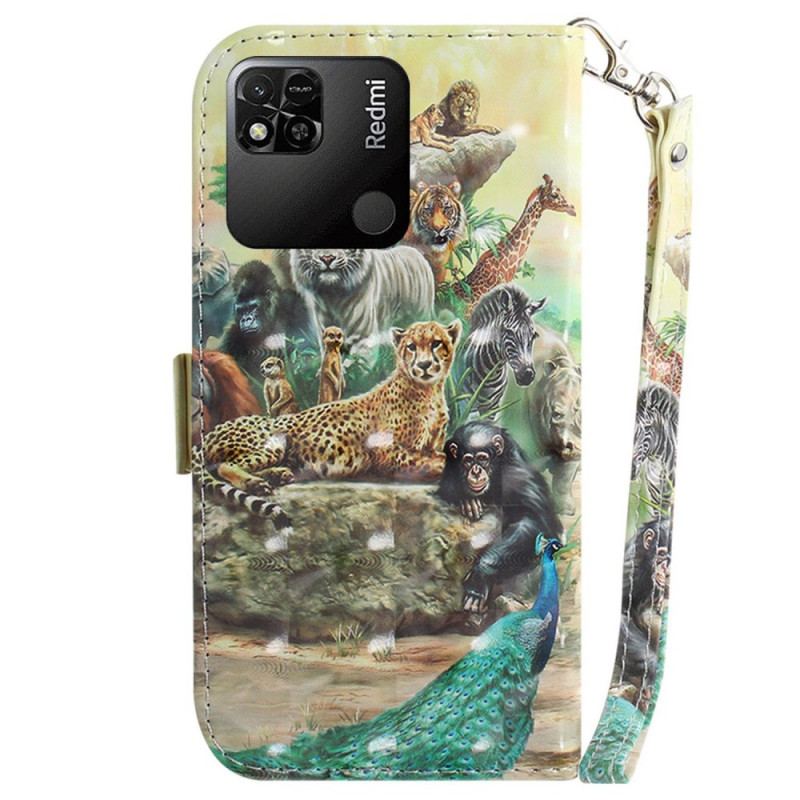 Flip Cover Xiaomi Redmi 10A Med Snor Thong Safari Dyr