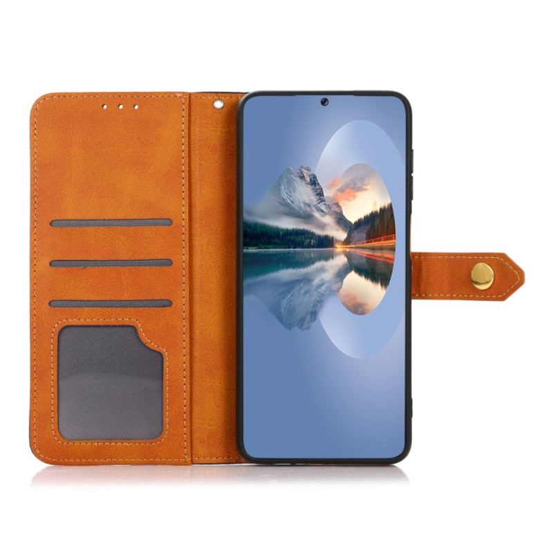 Flip Cover Xiaomi Redmi 10A Tofarvet Gyldent Lås Khazneh