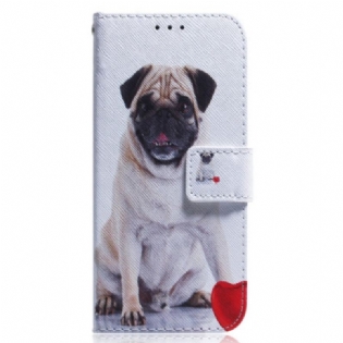 Læder Cover Xiaomi Redmi 10A Mops Hund