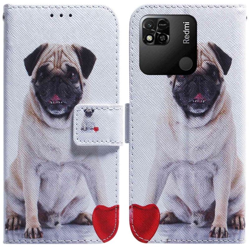 Læder Cover Xiaomi Redmi 10A Mops Hund