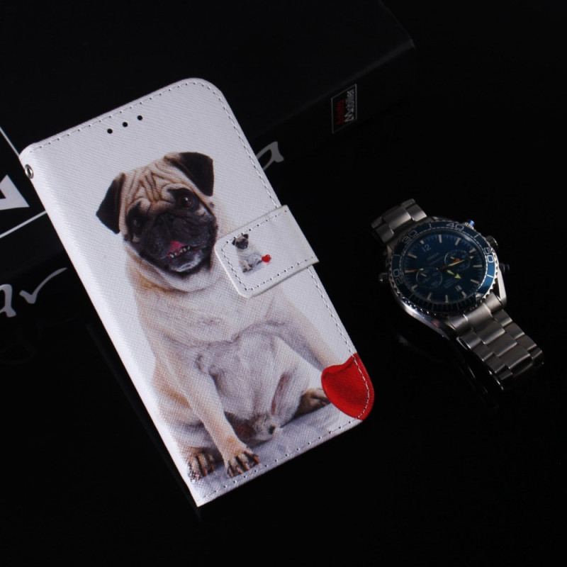 Læder Cover Xiaomi Redmi 10A Mops Hund