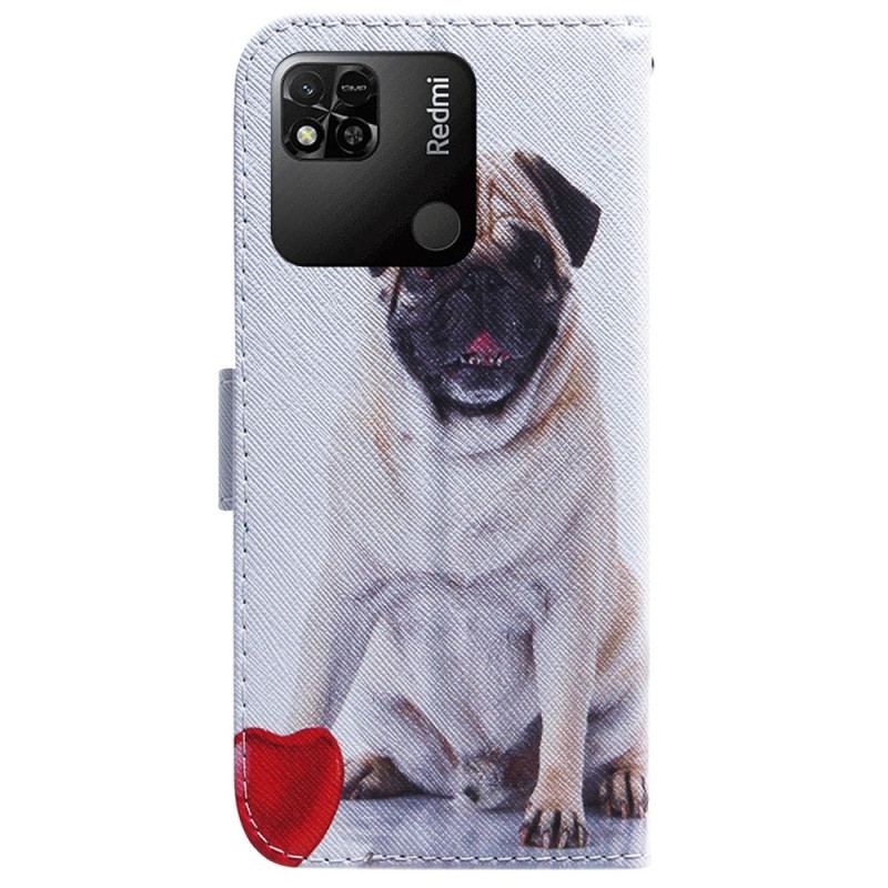 Læder Cover Xiaomi Redmi 10A Mops Hund