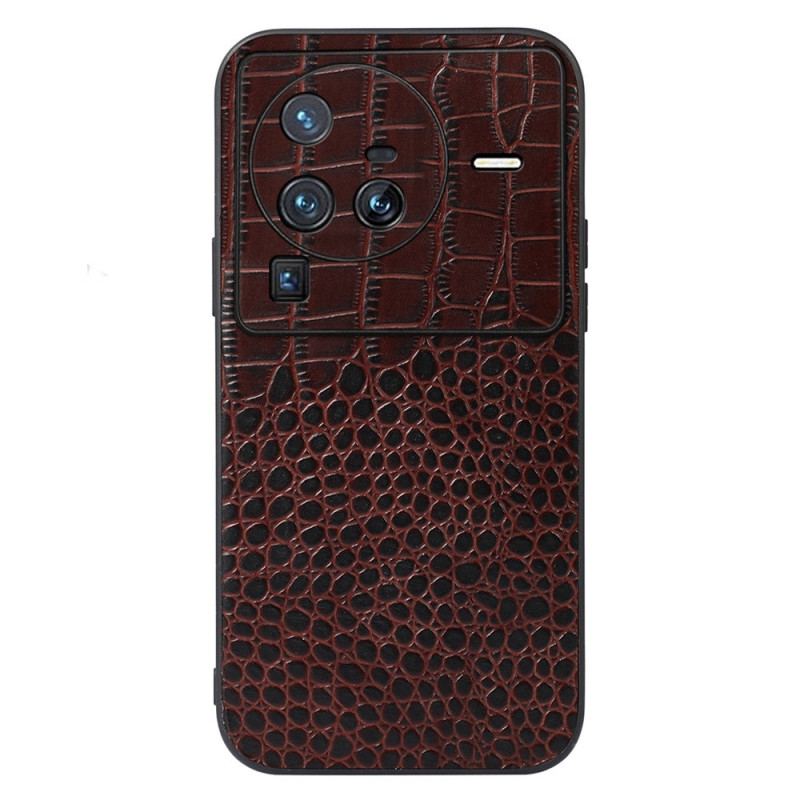 Cover Vivo X80 Pro Ægte Crocodile Texture Læder