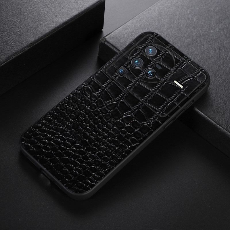 Cover Vivo X80 Pro Ægte Crocodile Texture Læder