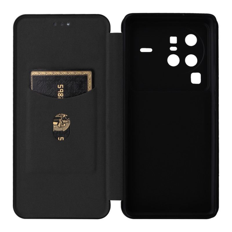 Cover Vivo X80 Pro Flip Cover Farvet Kulfiber