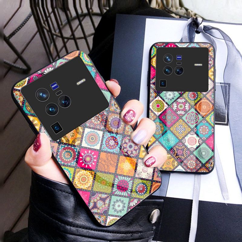 Cover Vivo X80 Pro Patchwork Magnetisk Holder