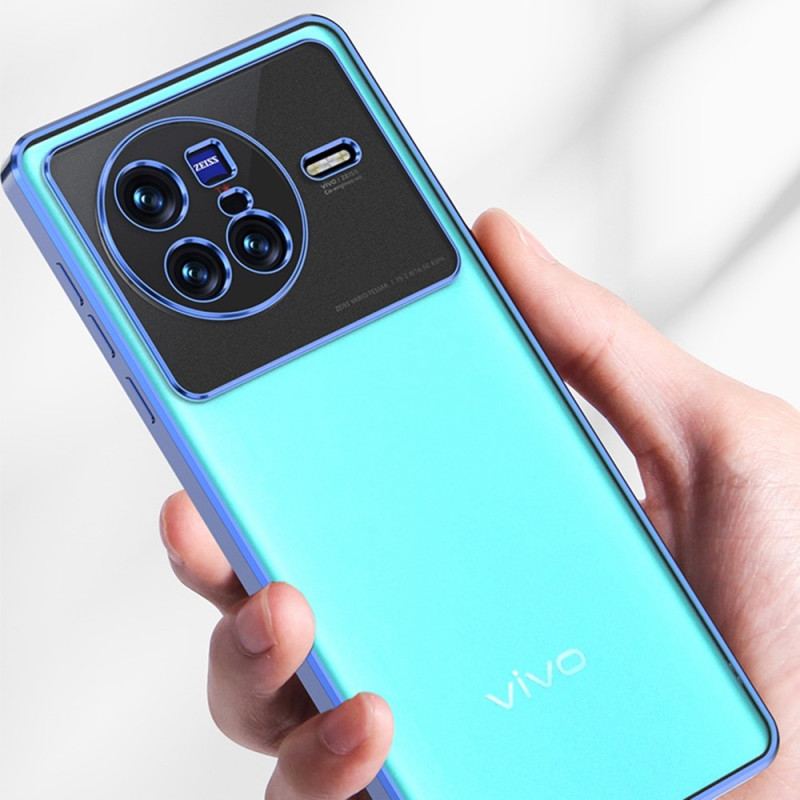 Cover Vivo X80 Pro Transparent Metallisk Kontur