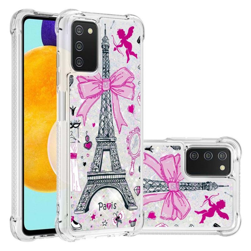 Cover Samsung Galaxy A03s Eiffeltårnets Pailletter