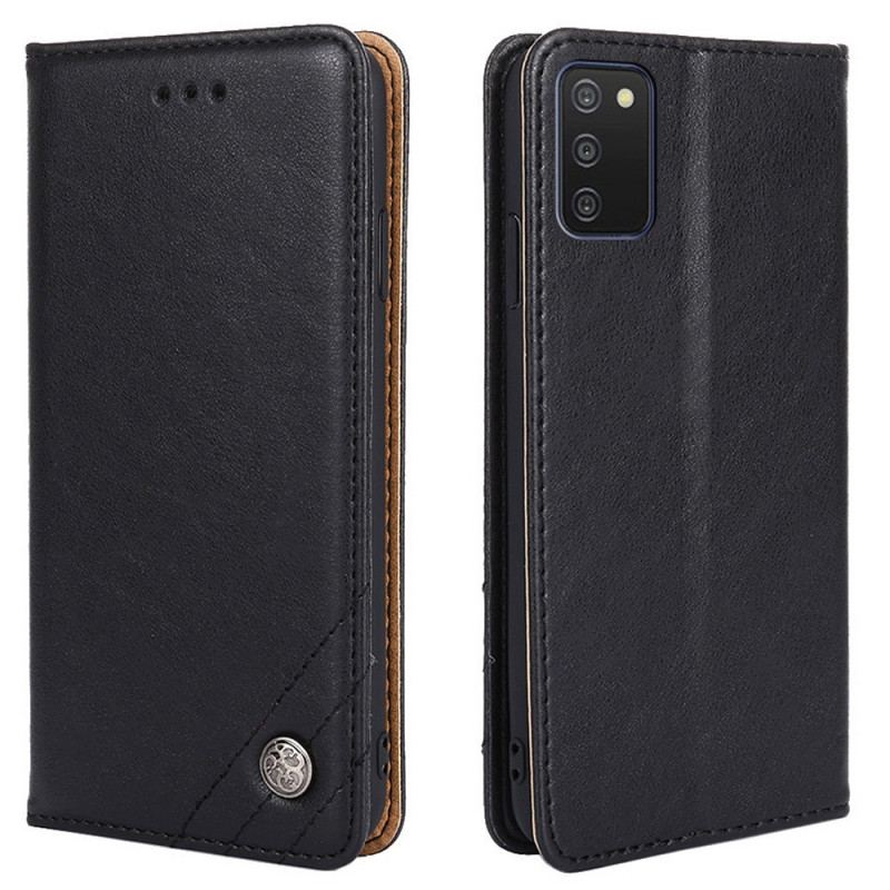 Cover Samsung Galaxy A03s Flip Cover Stil Lædernitte