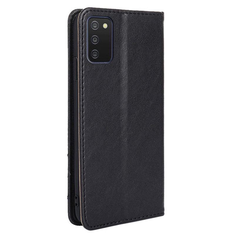 Cover Samsung Galaxy A03s Flip Cover Stil Lædernitte