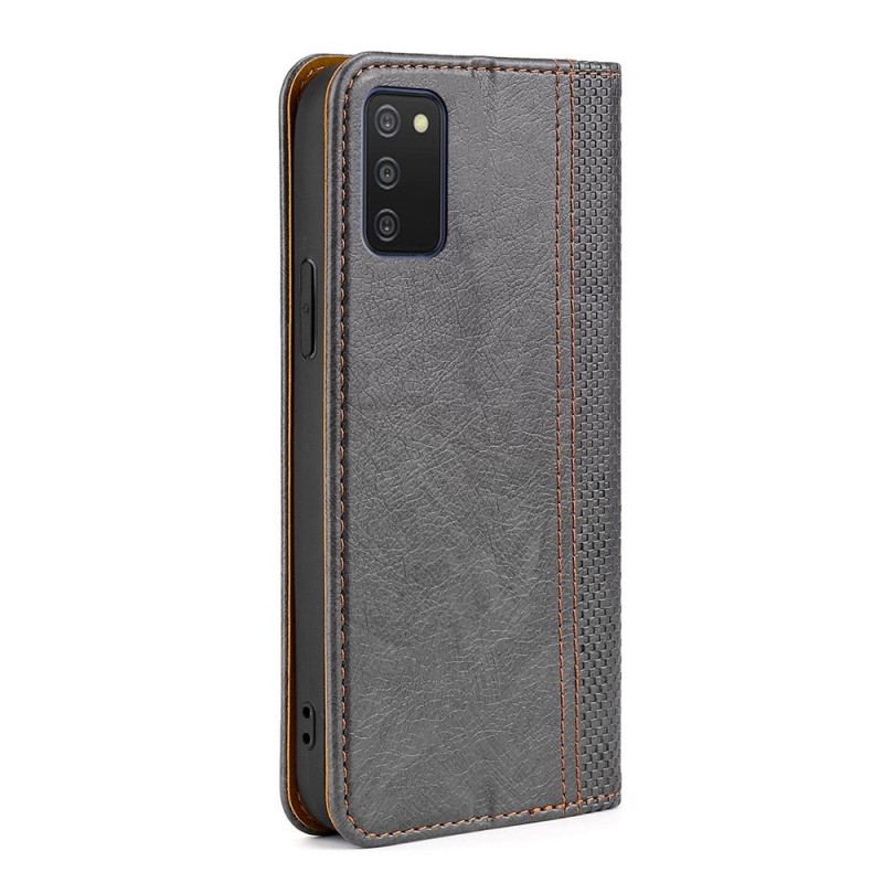 Cover Samsung Galaxy A03s Flip Cover Vintage Læder Stil