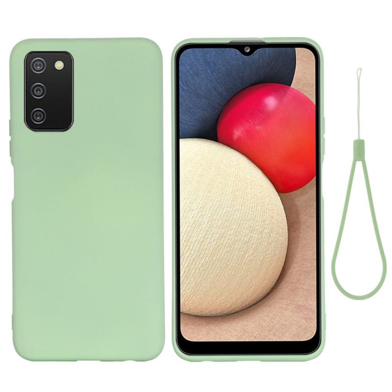 Cover Samsung Galaxy A03s Flydende Silikone Med Snor