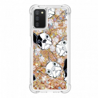 Cover Samsung Galaxy A03s Mr Hunde Pailletter