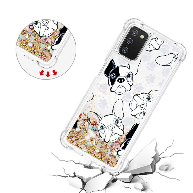 Cover Samsung Galaxy A03s Mr Hunde Pailletter