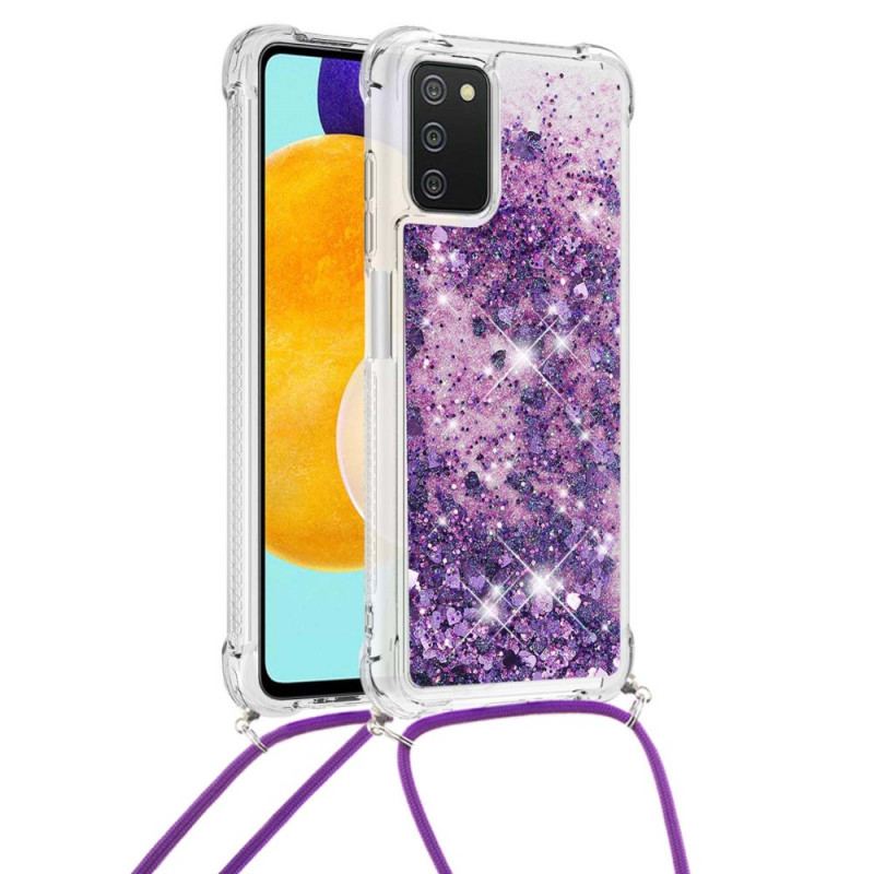 Cover Samsung Galaxy A03s Pailletter Med Snøre