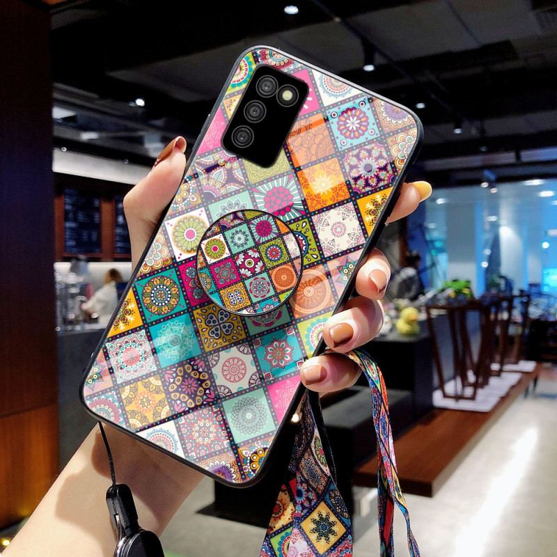 Cover Samsung Galaxy A03s Patchwork Magnetisk Holder