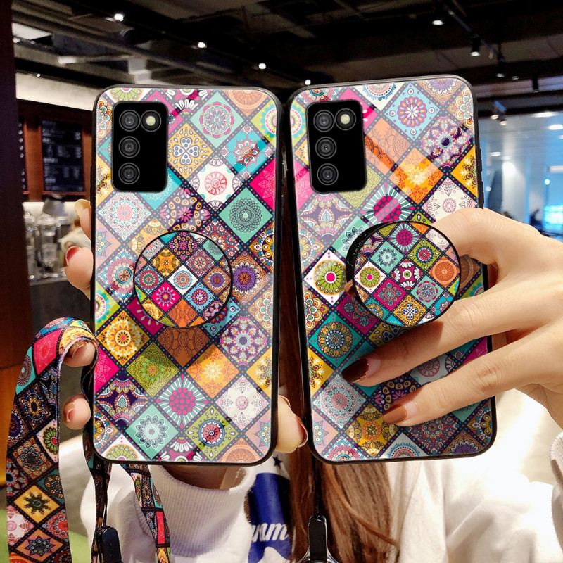 Cover Samsung Galaxy A03s Patchwork Magnetisk Holder