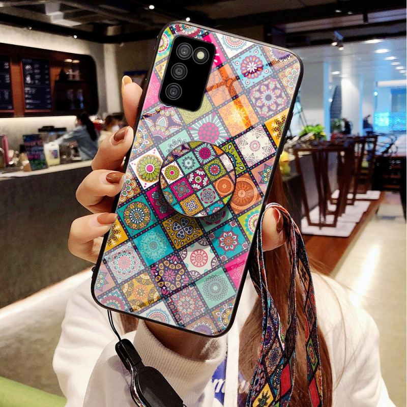 Cover Samsung Galaxy A03s Patchwork Magnetisk Holder