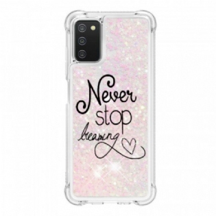 Cover Samsung Galaxy A03s Stop Aldrig Med At Drømme Om Glitter