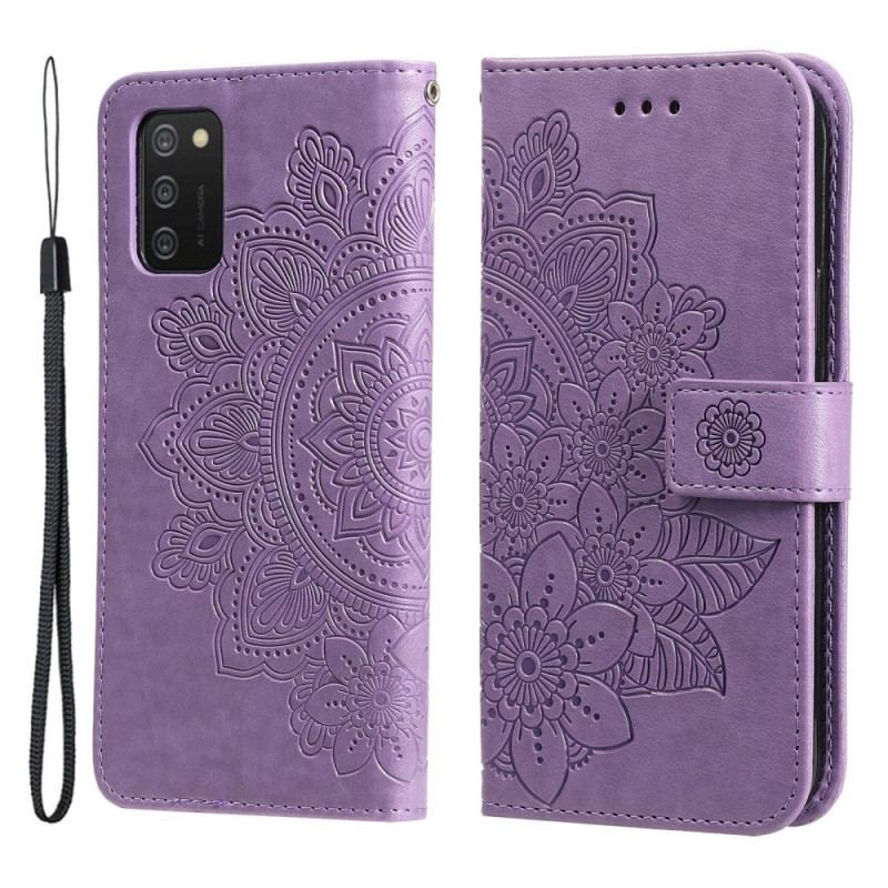 Flip Cover Samsung Galaxy A03s Blomster Mandala