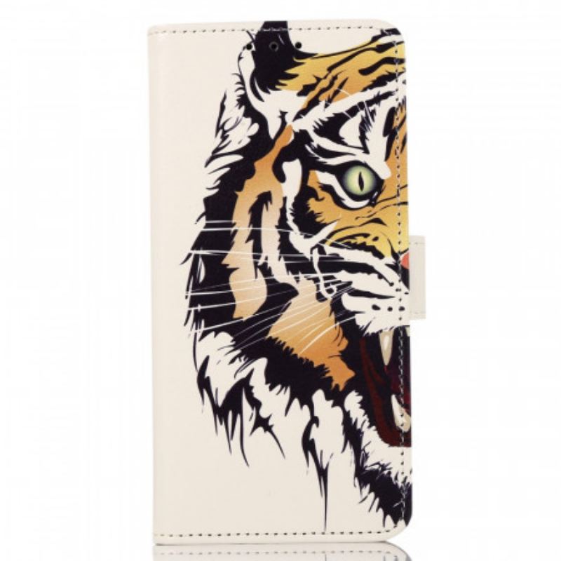 Flip Cover Samsung Galaxy A03s Hård Tiger