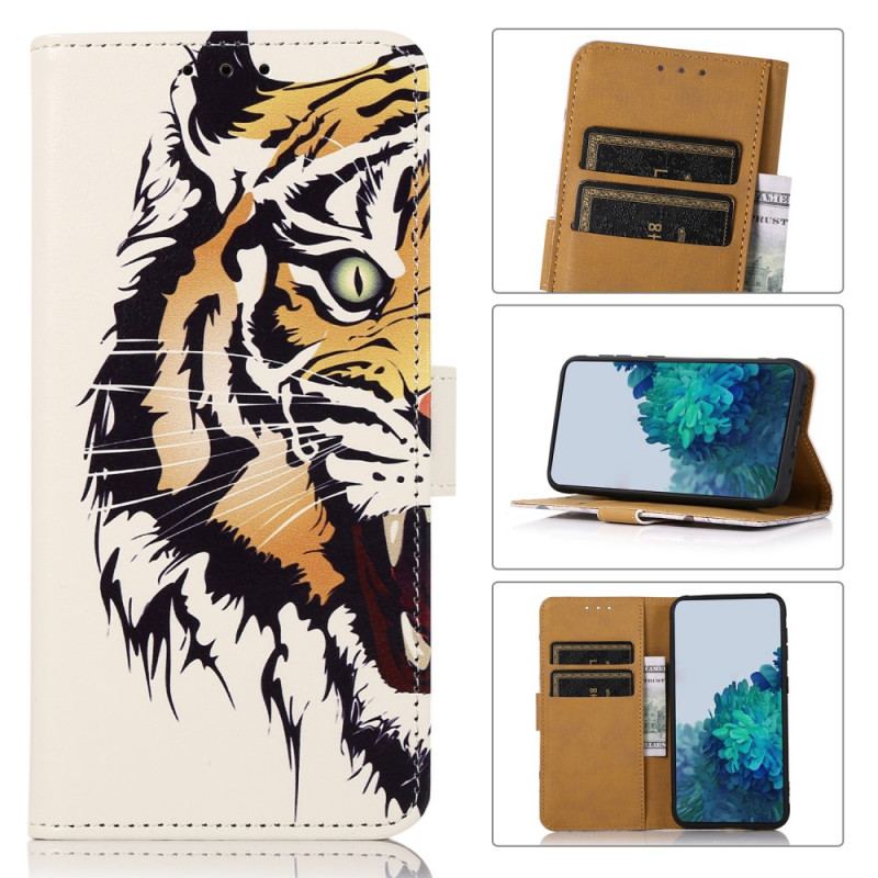 Flip Cover Samsung Galaxy A03s Hård Tiger