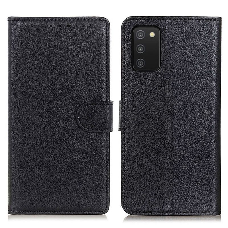 Flip Cover Samsung Galaxy A03s Litchi Tekstur