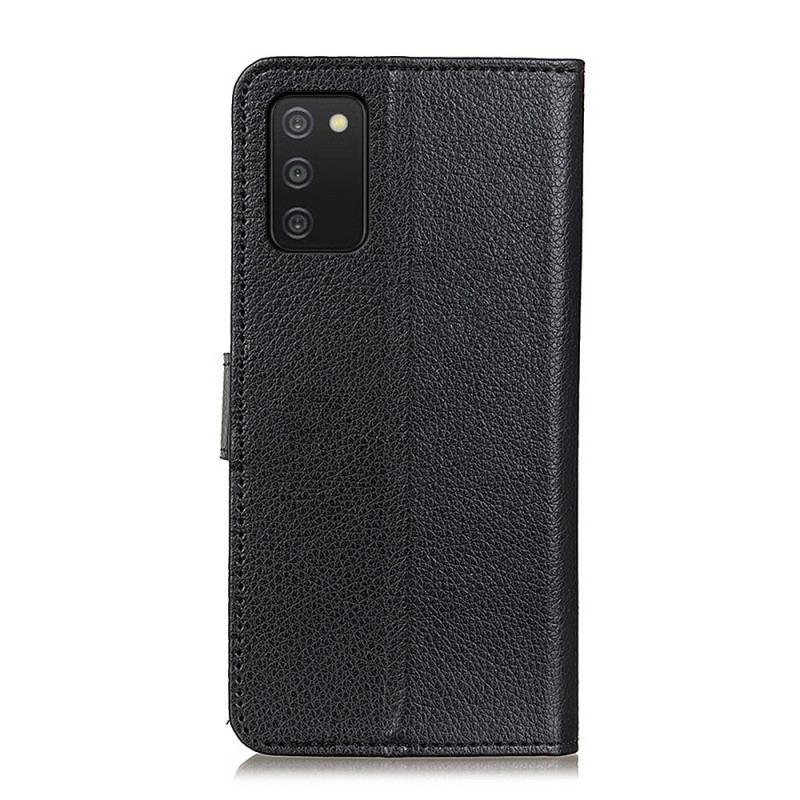 Flip Cover Samsung Galaxy A03s Litchi Tekstur