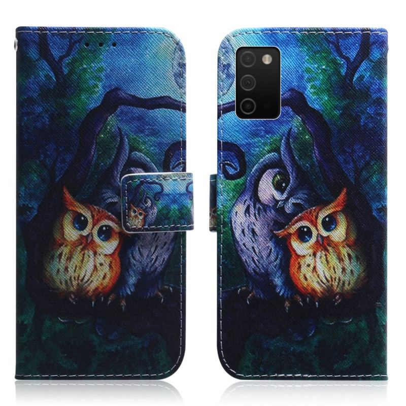 Flip Cover Samsung Galaxy A03s Maleri Af Ugler