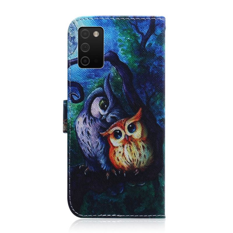 Flip Cover Samsung Galaxy A03s Maleri Af Ugler